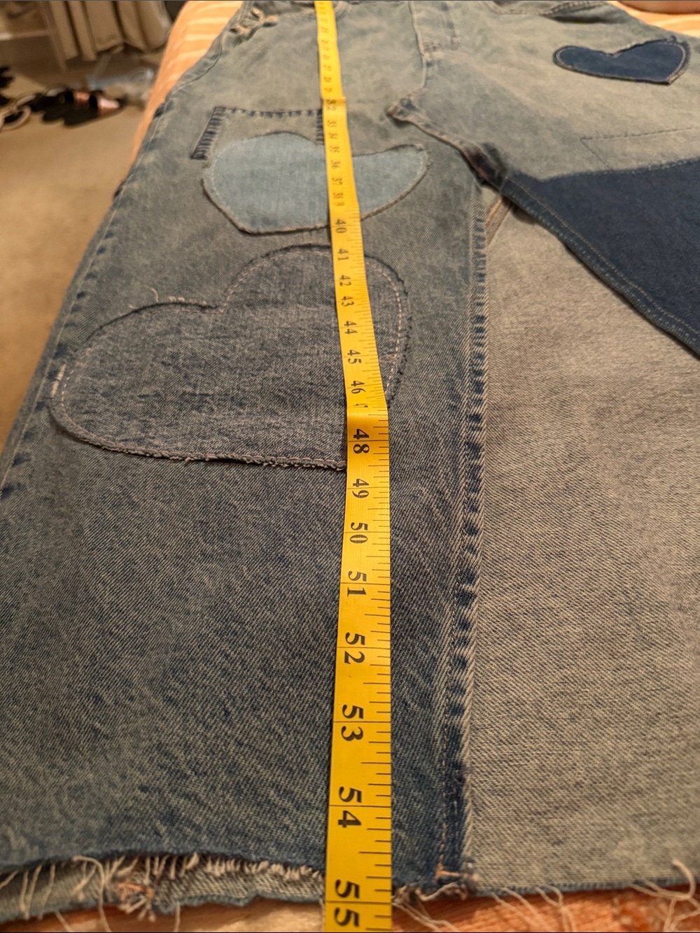 We The Free Blue Patchwork Heart Denim Overall dress - Picture 8 of 9